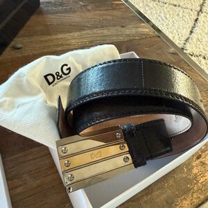 D&G Black Belt with Silver Buckle